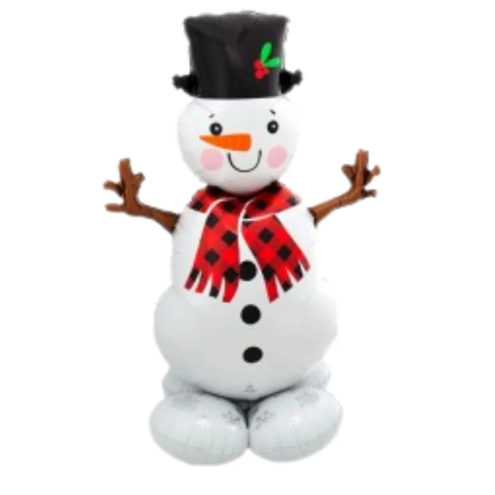 GLOBO FOIL MUÑECO DE NIEVE CON BASE 70 X 110 CM