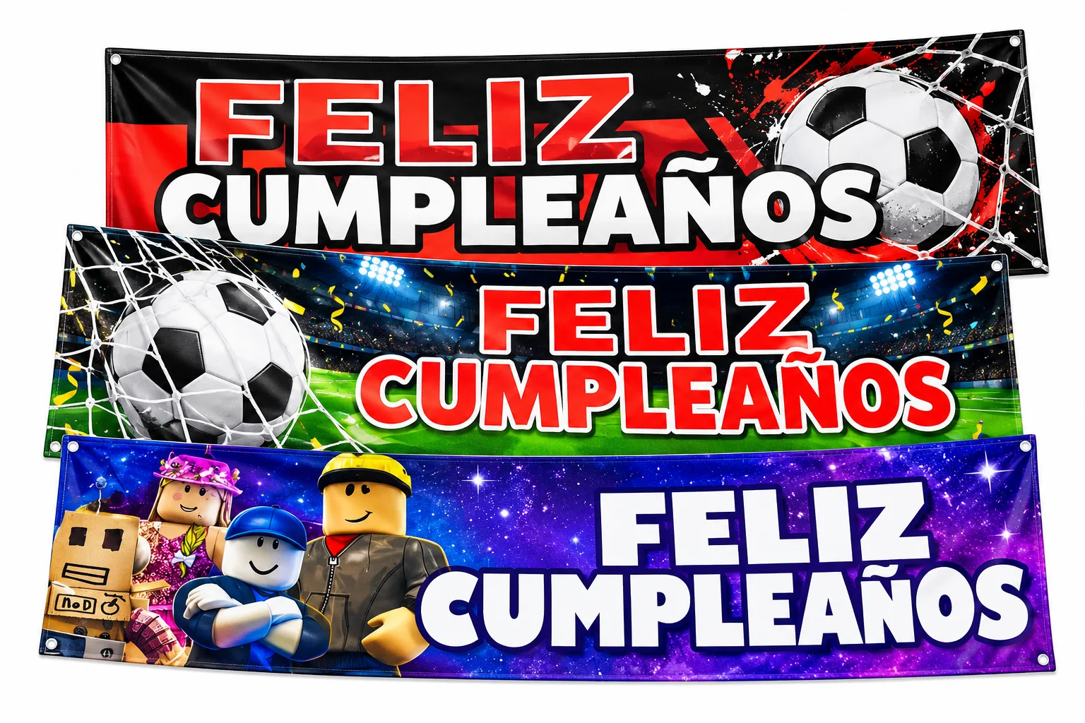 LETRERO FELIZ CUMPLEAÑOS PERSONAJE GENERICO