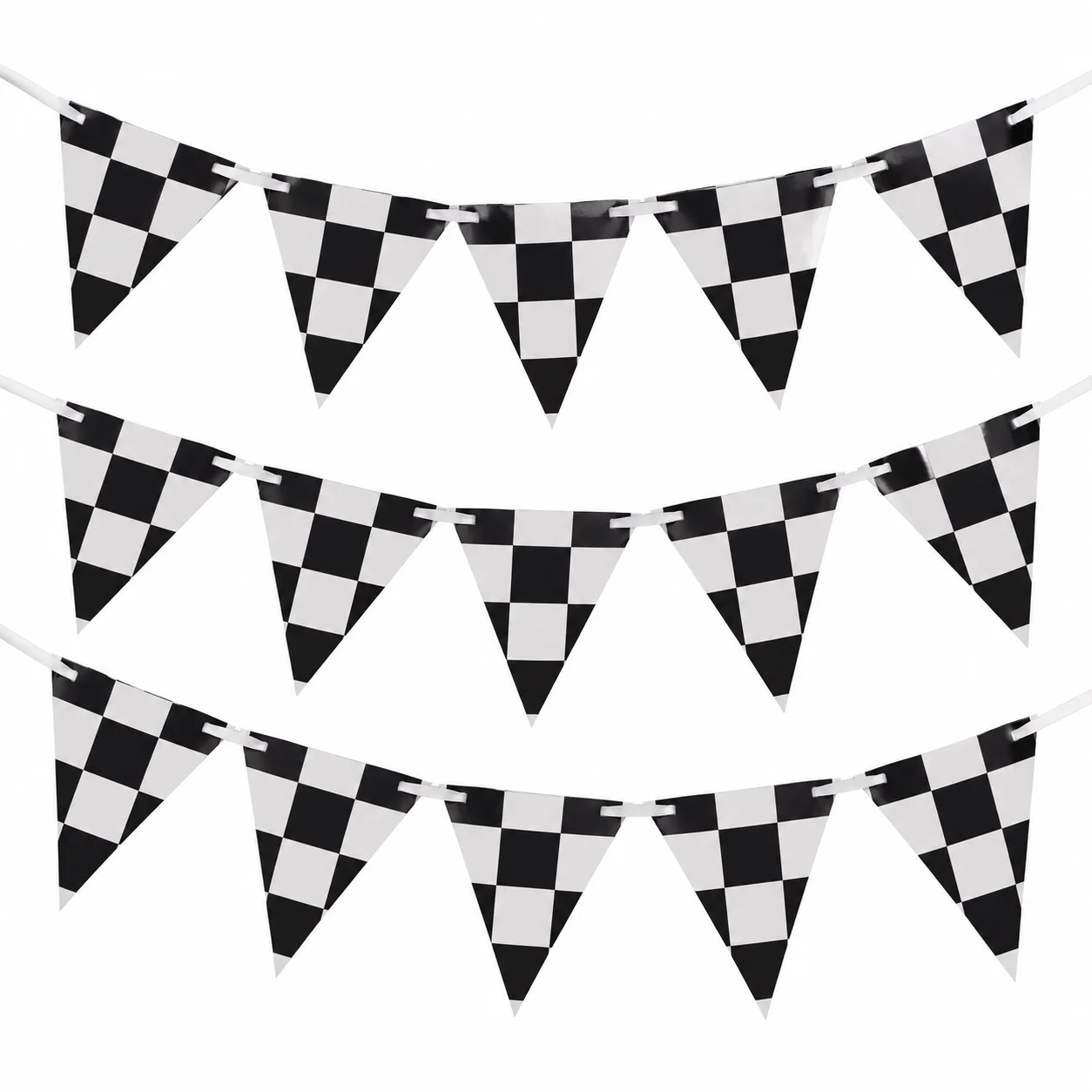 BANDERIN TRIANGULAR CUADROS
