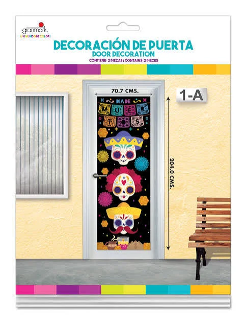 DECORACION PARA PUERTA DIA DE MUERTOS GRANMARK
