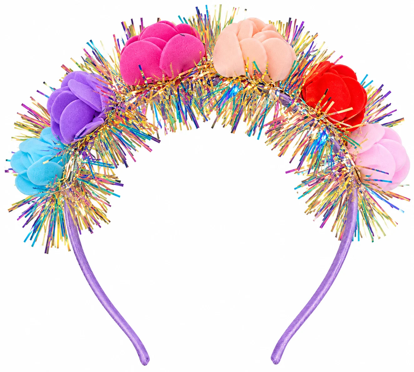 DIADEMA DE FLORES COLORES CON LUZ